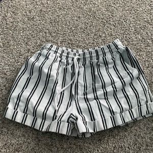 White and Black Stripped Shorts from Forever21